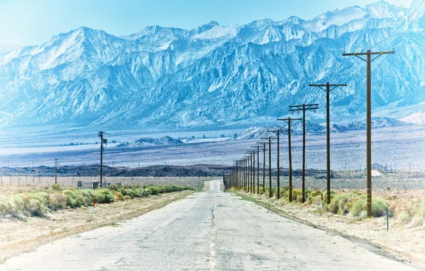 Road, landscape, mountains