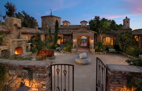 United States, Santa Barbara, luxury villa, patio