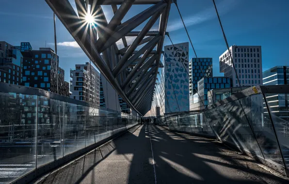 Norway, architecture, Norway, Oslo, Oslo, Barcode bridge