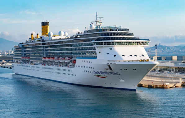 The ship, cruise liner, Mediterranean Coast