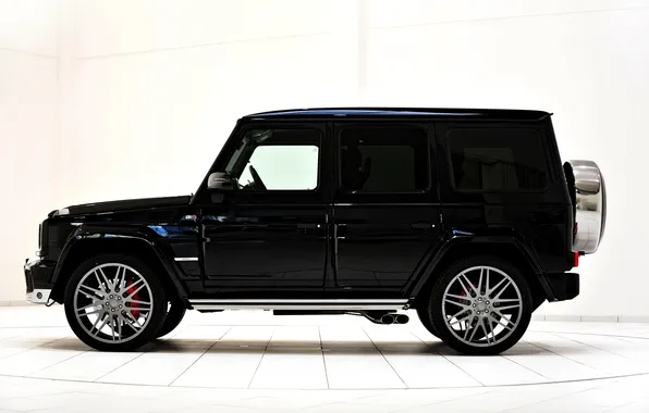 Mercedes-Benz, Black, Tuning, Mercedes, Jeep, Brabus, G63, The view from the side