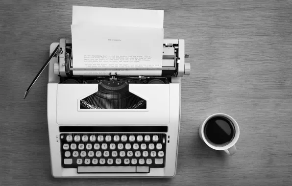 Picture text, sheet, style, retro, paper, coffee, typewriter