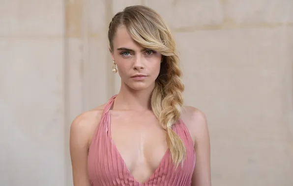Look, girl, blouse, braid, Cara Delevingne
