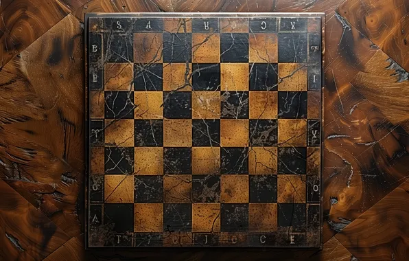 Cracked, fading, tree, chess, cells, chess Board, old, brown background