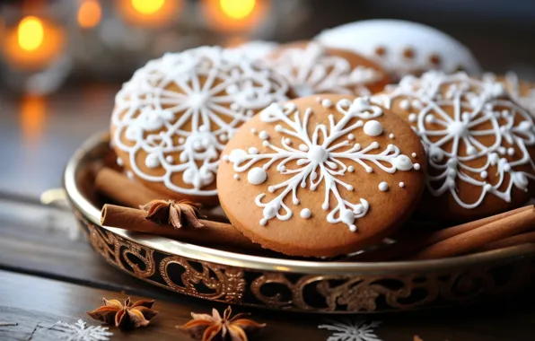 Cookies, Christmas, New year, figures, cookies, molds, cooking, AI art