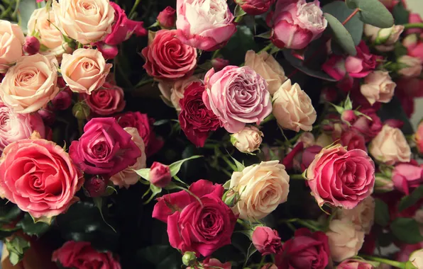 Picture flowers, roses, bouquet, Raisa Kanareva
