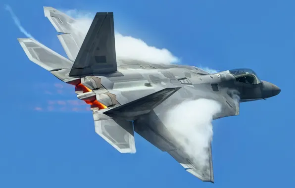 Picture the sky, weapons, the plane, F-22 Raptor
