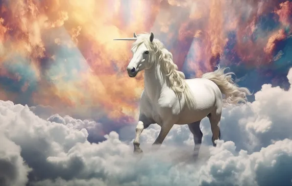 The sky, look, face, clouds, nature, pose, horse, horse