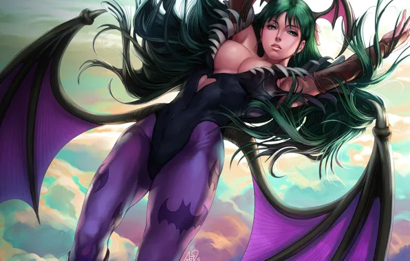 Girl, wings, the demon, Morrigan