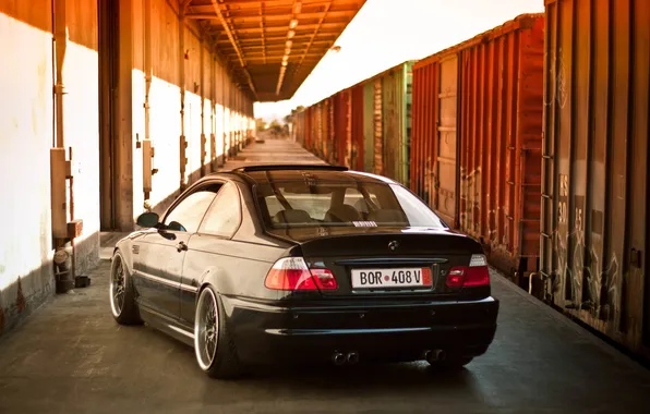 Picture tuning, BMW, BMW, black, tuning, E46