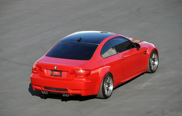 Picture red, bmw, BMW, shadow, red, rear view, e92, vorsteiner