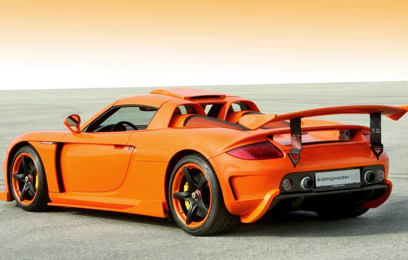 Porsche, supercar, Carrera GT, orange, King Eder