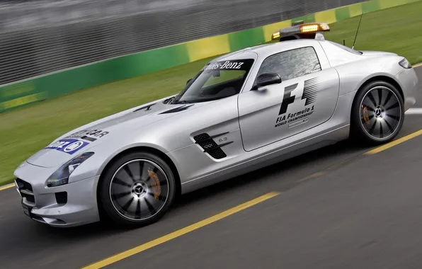 Picture Mercedes-Benz, supercar, AMG, SLS, speed, track, Safety Car