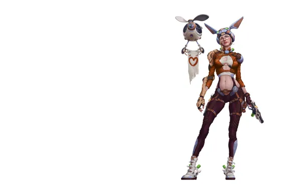 Fiction, minimalism, art, droid, Girl-Bunny, S SB