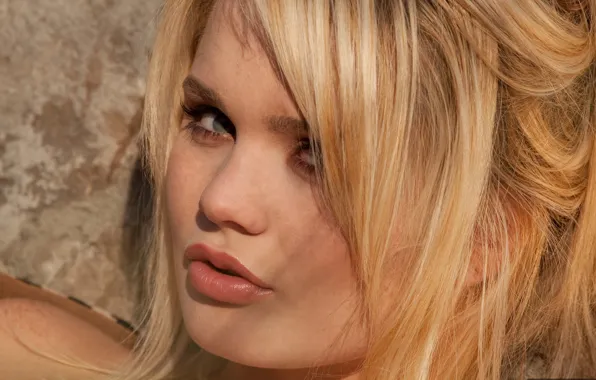 Alexis Ford, eyes, lips, face, hair, blonde, close up