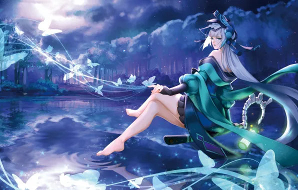 Picture girl, nature, anime, art