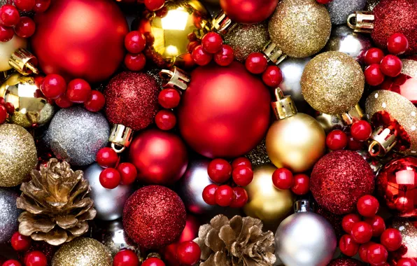 Picture decoration, balls, colorful, New Year, Christmas, Christmas, balls, New Year