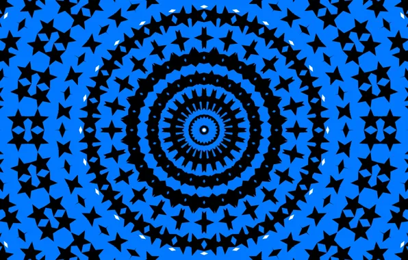 Blue, pattern, round, kaleidoscope