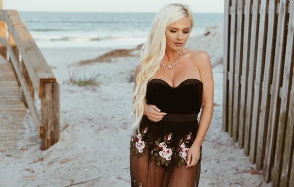 Beach, summer, face, hair, blonde, beauty, Aida Ridic