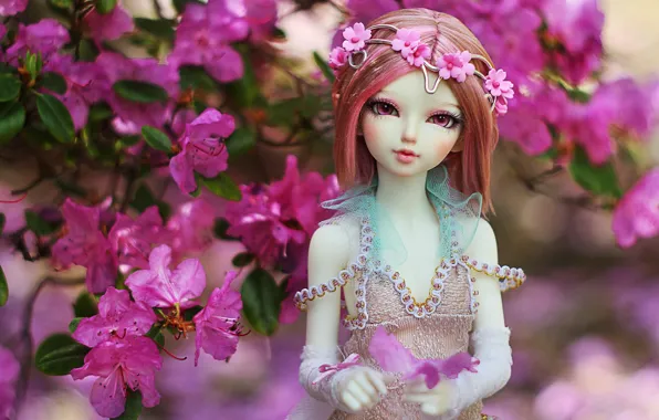 Flowers, toy, doll