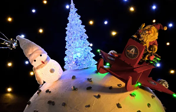 Winter, light, night, lights, lights, the dark background, holiday, toy