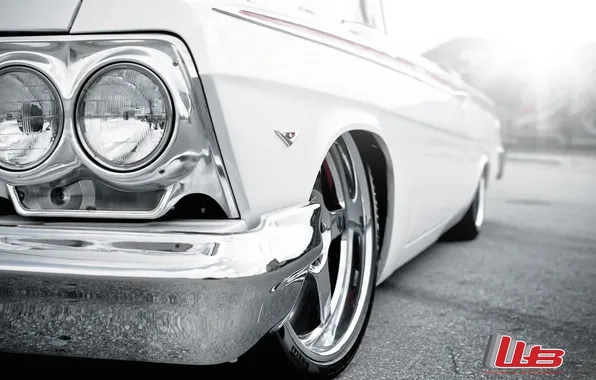 White, macro, tuning, logo, Chevrolet, Chevrolet, drives, classic