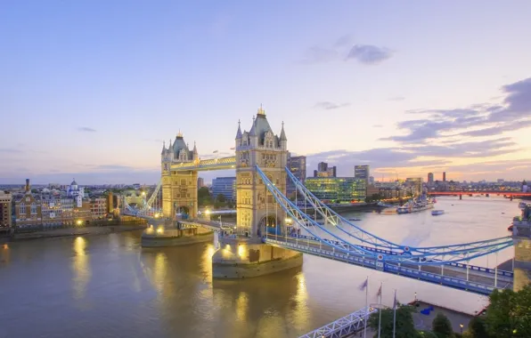 Picture river, England, London, Thames, Tower bridge