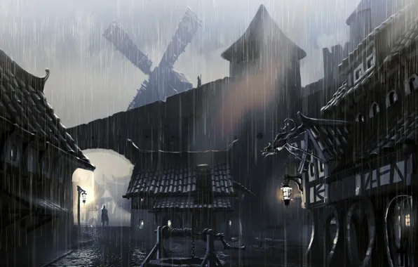 Picture skyrim, artwork, town houses