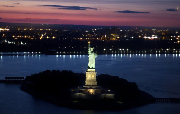 Picture night, city, the city, Wallpaper, New York, light, USA, USA