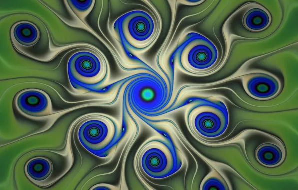 Picture eyes, pattern, green