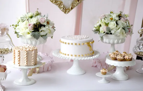 Picture flowers, cake, cakes, cake, sweet, cupcakes