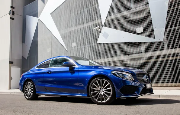 Picture blue, Mercedes-Benz, Mercedes, AMG, Coupe, C-Class, C205