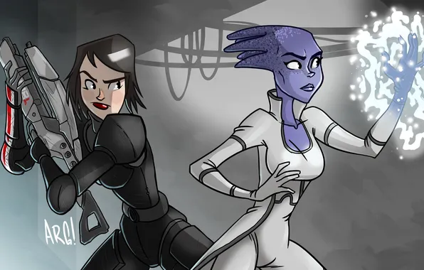 Girls, art, mass effect, art