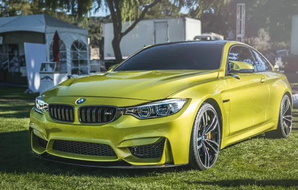 Picture car, yellow, BMW