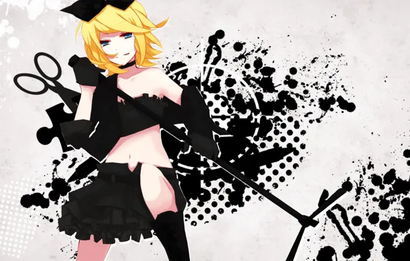 Look, girl, blonde, Vocaloid, Vocaloid, Kagamine Rin