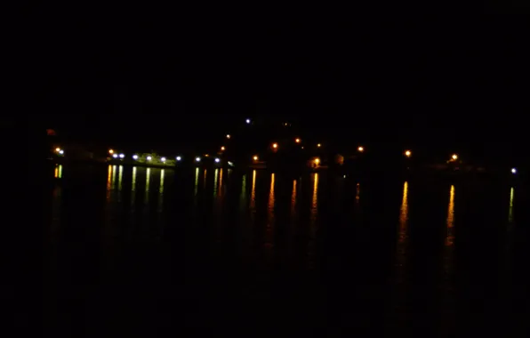 Night, lights, coast, Dubrovnik, Dubrovnik