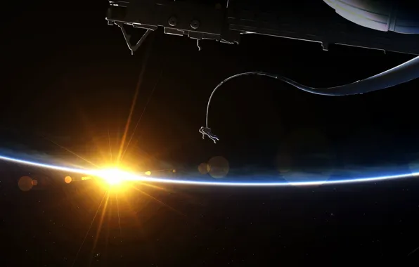 Space, ship, astronaut