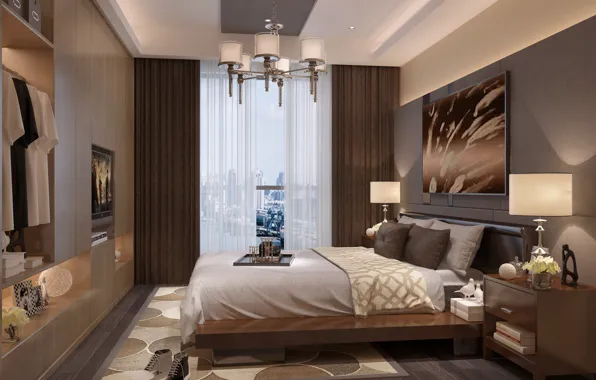 Room, sneakers, picture, bedroom typical, MODERN APARTMENT