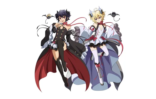 White background, boys, Owari no Seraph, The last Seraphim, Yuichiro Hakua, Michaela Hakua