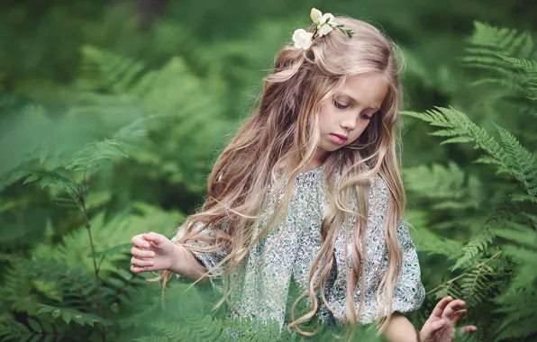 Picture nature, thickets, girl, child, Tuvista Marina