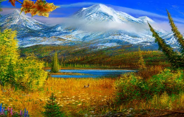 Autumn, mountains, picture, alaska