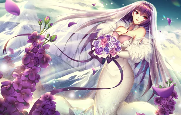 Girl, bouquet, the bride, veil, Fate / Grand Order, The destiny of a great campaign