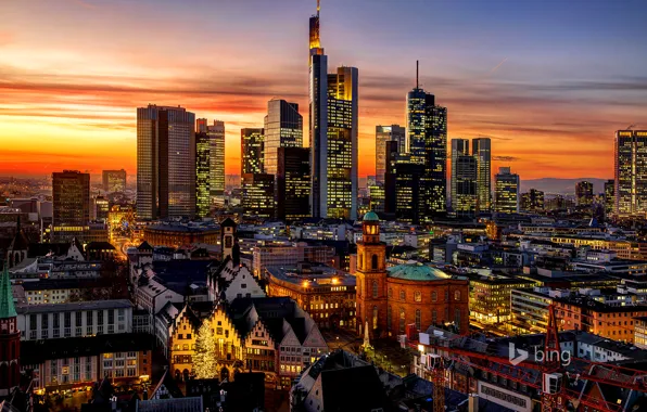 Picture clouds, lights, home, the evening, Germany, Frankfurt am main, Hesse