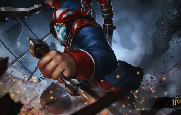 Hon, art, Independence Day, scout, Heroes of Newerth, moba, Continental Rebel