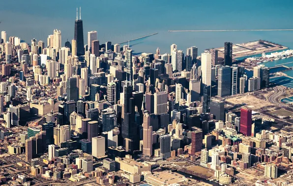 Height, skyscrapers, Chicago, USA, Chicago, megapolis, illinois