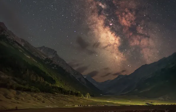 Mountains, valley, galaxy, the beauty of nature, Kudashkina Ksenia, Late evening in the Marukhsky gorge