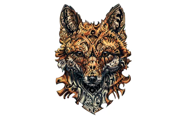 Fox, design, drawing, complicated