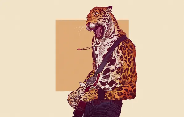 Jaguar, Minimalism, Music, The game, Guitar, Cat, Style, Jaguar