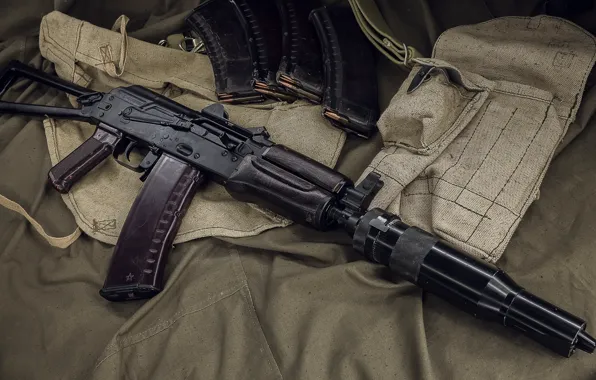 Machine, weapon, weapon, assault Rifle, AKS-74U