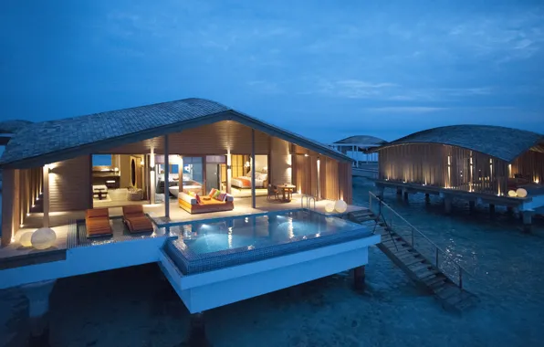 Picture Maldives, interior, exterior, luxury water villa